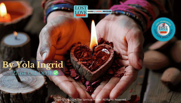 “Professional spell caster performing binding love spell ceremony”