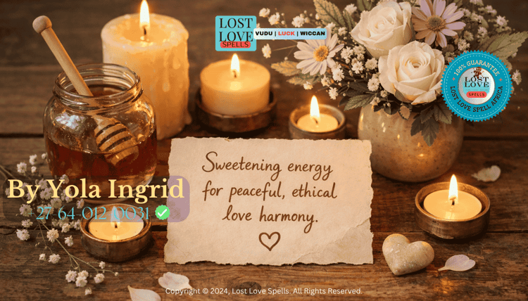 A calm candlelit table with honey, a simple written intention, and fresh flowers, symbolizing sweetening energy for peaceful, ethical love harmony. (1)