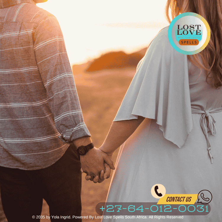 Couple holding hands after resolving a disagreement
