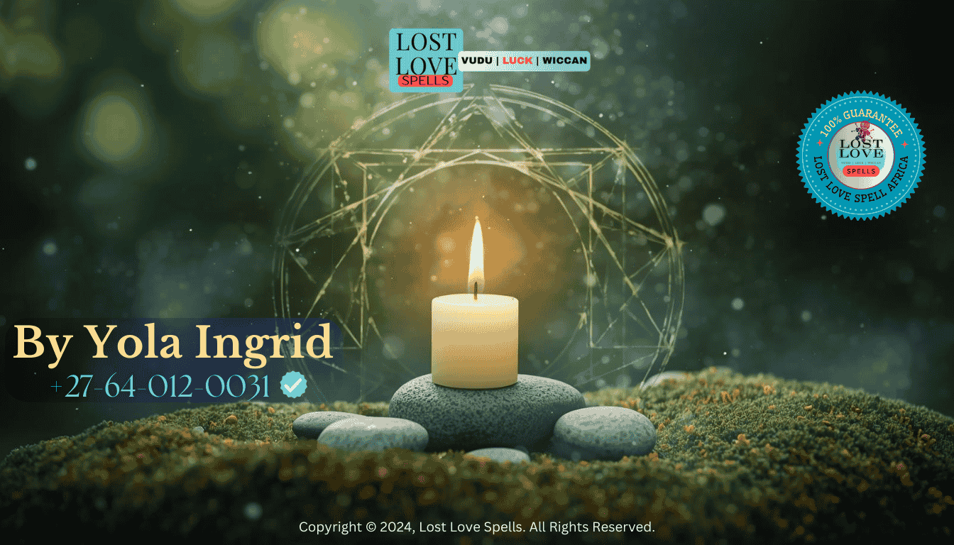 A peaceful nature altar with a candle and simple stones, representing respectful spiritual clearing and aligned love intention setting. (3)