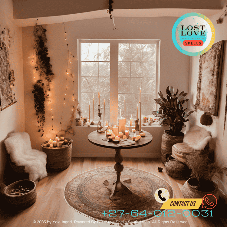 A serene consultation room set up for an in-person love spell consultation (3)