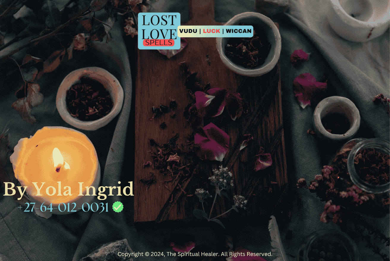 A spell caster performing a lost love spell with candles and herbs (3)