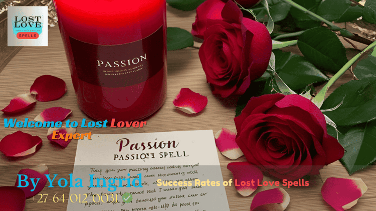 A spiritual altar with candles, rose petals, and a handwritten intention card prepared for a lost love spell. (1)