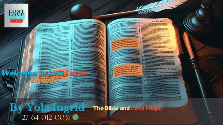An open Bible with highlighted verses on sorcery