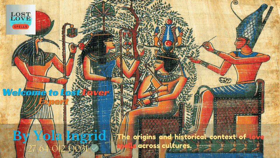 Ancient Egyptian love spell inscription on papyrus