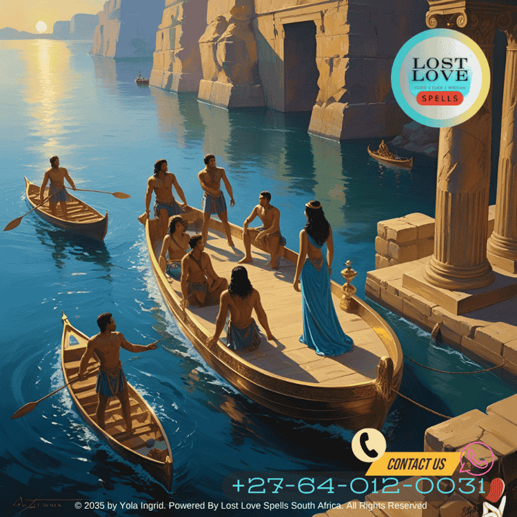 Artistic depiction of Cleopatra meeting Mark Antony on a golden barge