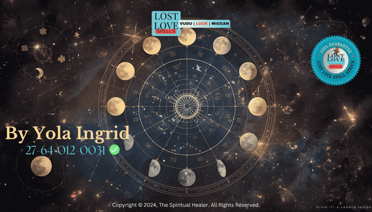 Astrological chart showing moon phases aligned with love spell timing.