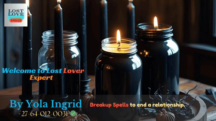 Black candles and vinegar jars used in a breakup spell (3)