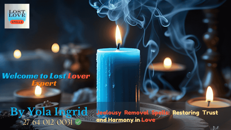 Blue candle used in jealousy removal spell for peace