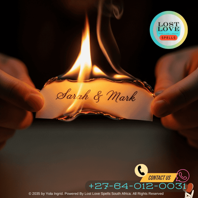 Burning paper names as part of divorce ritual for closure