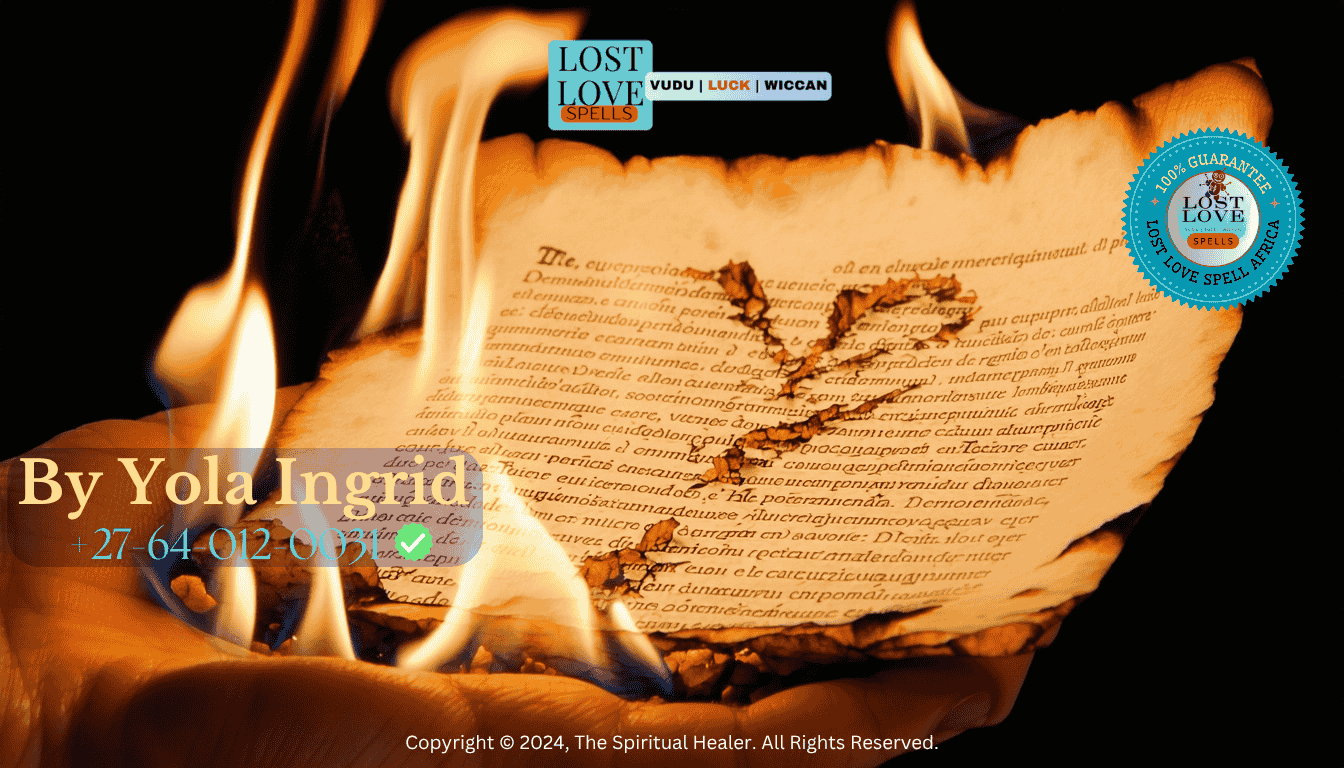 Burning parchment representing released love intentions