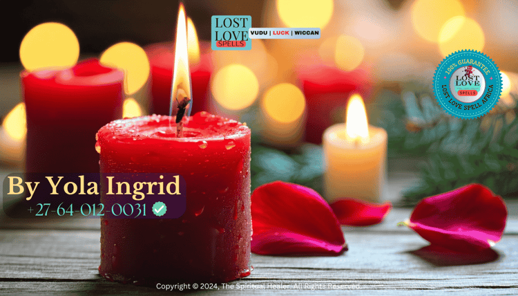 Burning red candle symbolizing passion and romance spell
