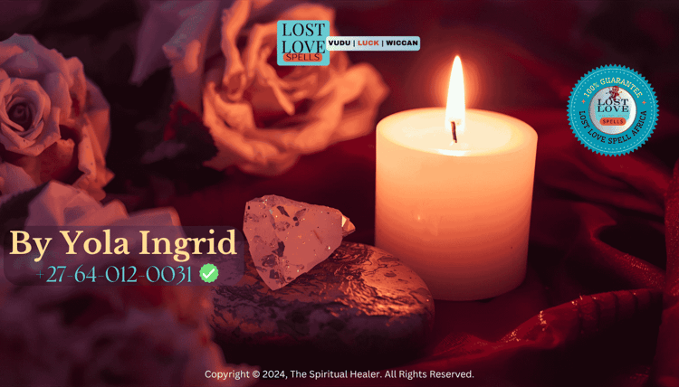 Candle and rose quartz crystal glowing on a love altar symbolizing spell reinforcement energy.