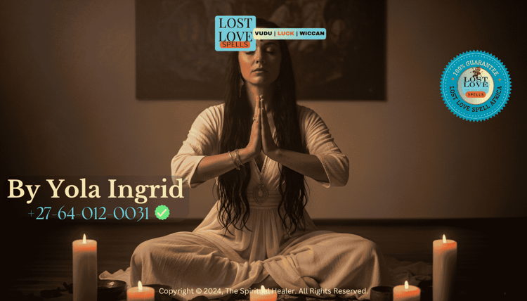 Chanting invocations softly during love ritual ceremony