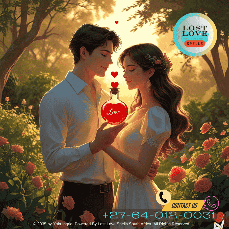 Couple holding a symbolic love potion for unity and romance (2)