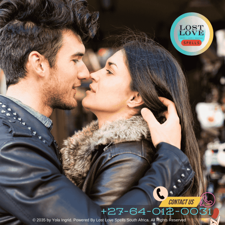 Couple sharing a romantic moment after a passion spell ritual (1)