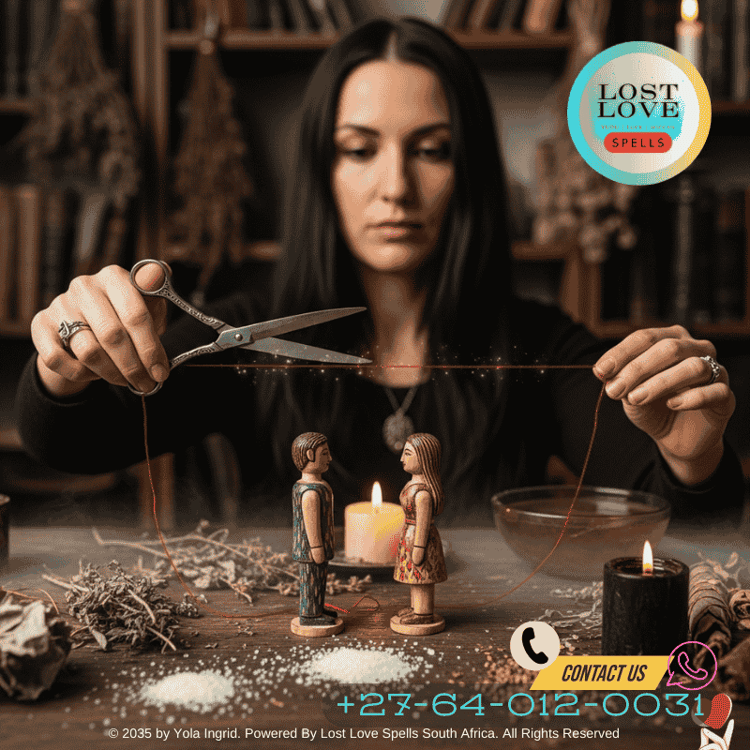 Cutting a symbolic thread during a divorce spell