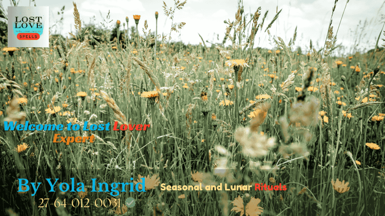 Full moon over a flower-filled meadow symbolizing romance and renewal