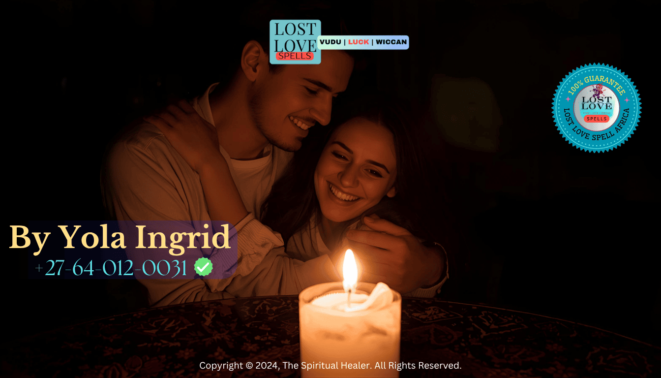 Happy couple embracing under candlelight, symbolizing successful love spell reunion. (1)