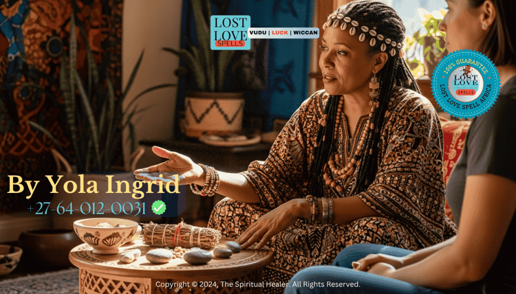 Lady Yola Ingrid guiding a client on respecting free will in love magic.