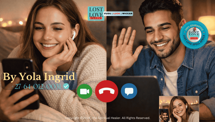 Long-distance couple smiling during a video call while staying emotionally connected across countries.