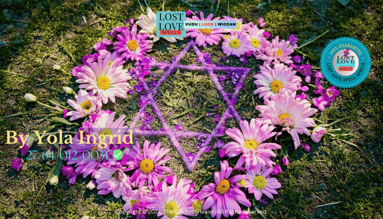 Magic circle surrounded by flowers for twin flame reunion