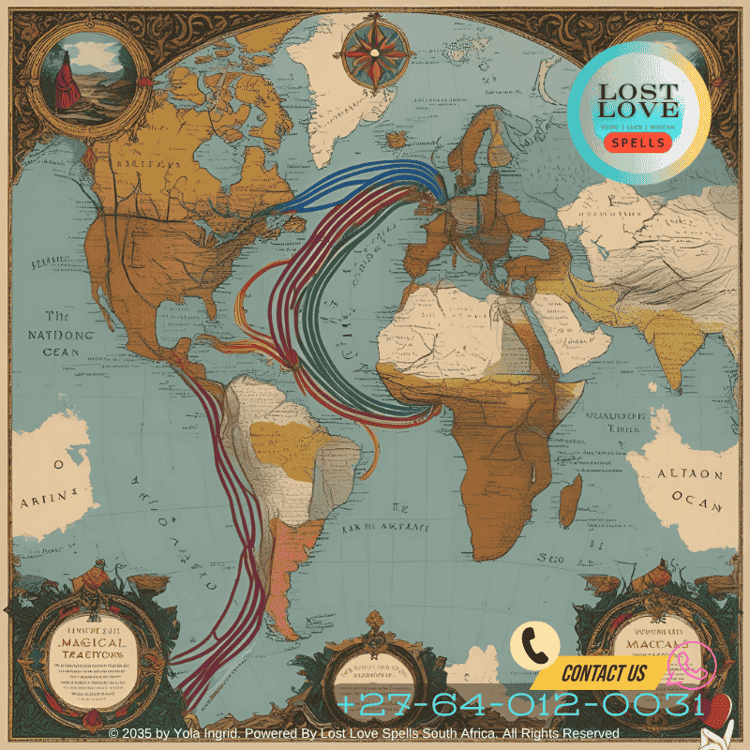 Map of trade routes showing flow of magical traditions