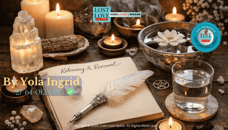 Peaceful candlelit space with journal and water, symbolizing spiritual support, cleansing, and protection after spell removal.