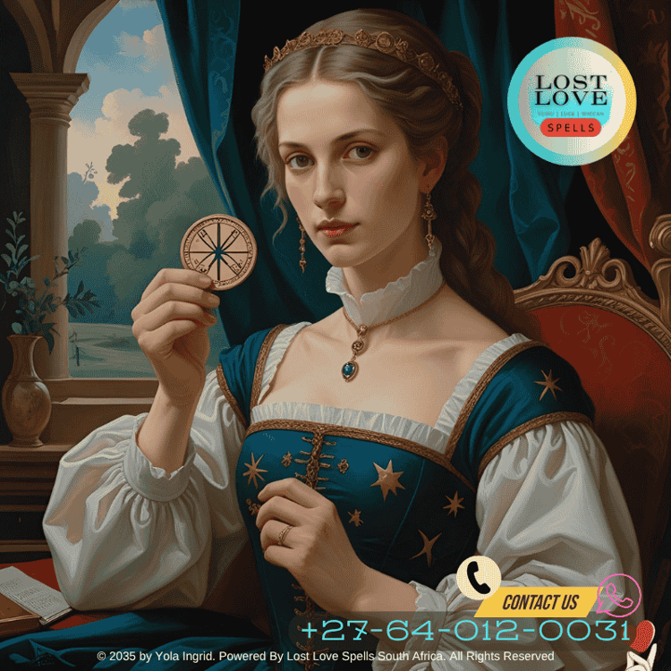 Portrait of a noblewoman holding a love token with hidden astrological symbols