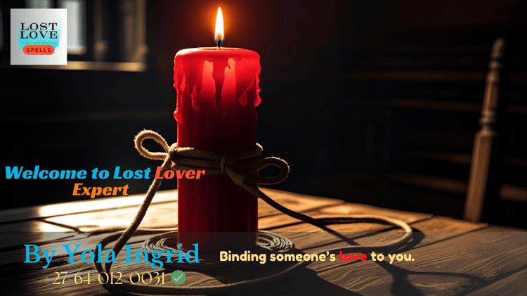 Red candle with tied cord symbolizing love binding ritual