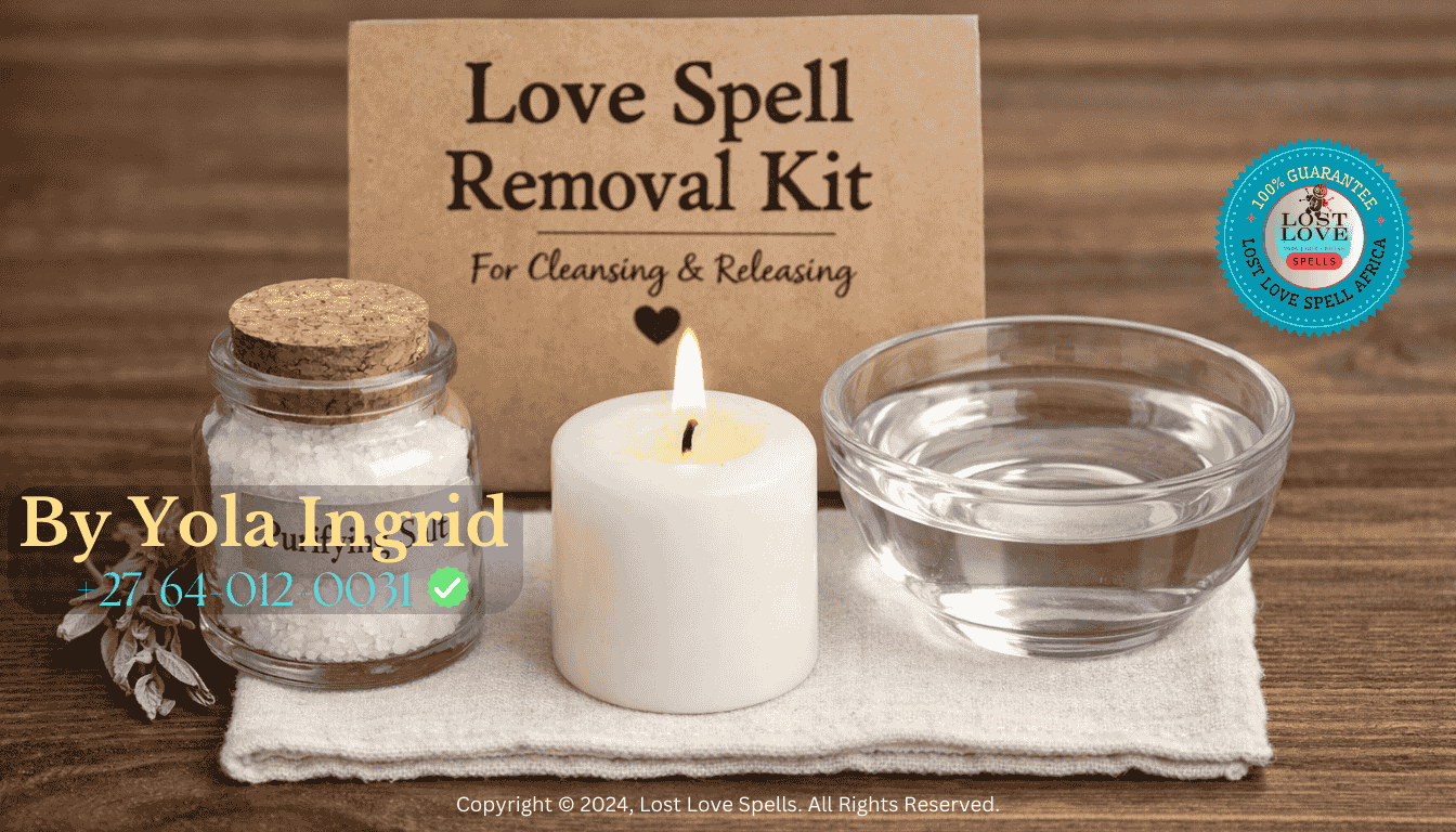 Simple love spell removal kit with salt, candle, bowl, and clean water for safe cleansing rituals. (1)