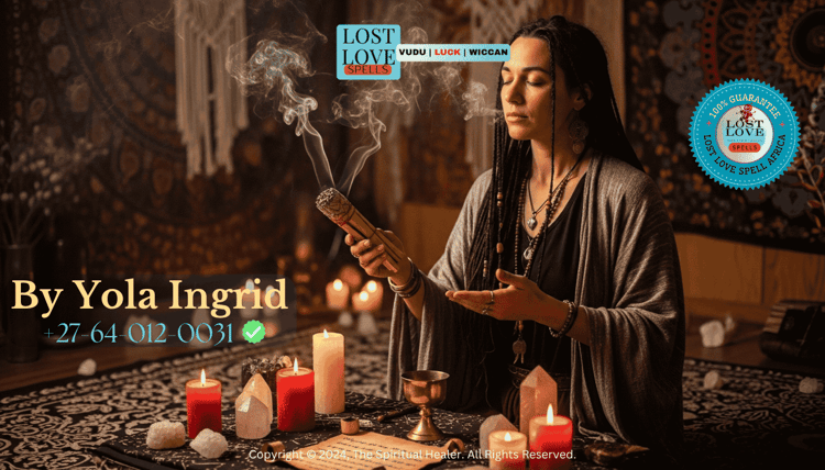 Spiritual practitioner cleansing energy with incense before casting a love spell