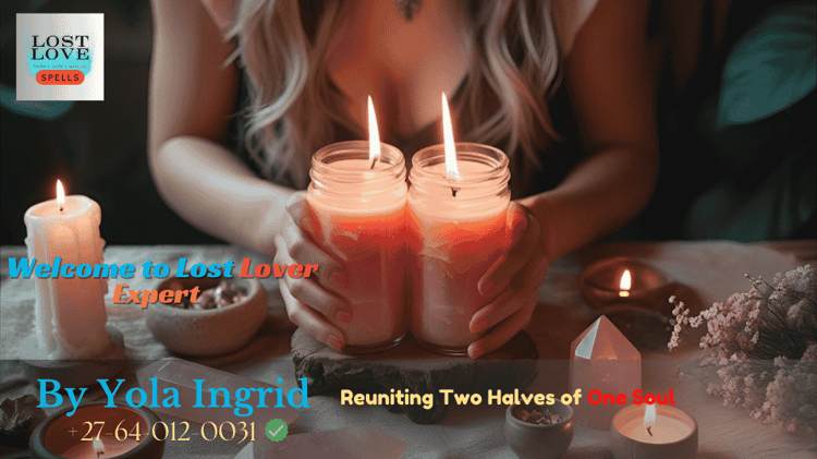 Twin flame spell ritual with candles and rose quartz crystal