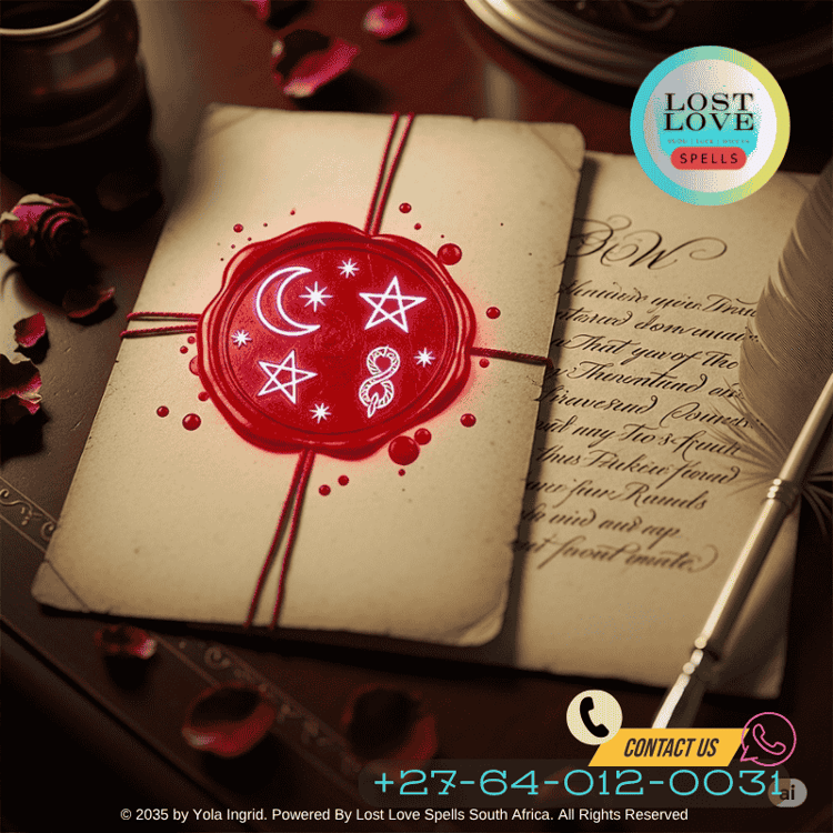 Victorian love letter sealed with red wax and magical symbols