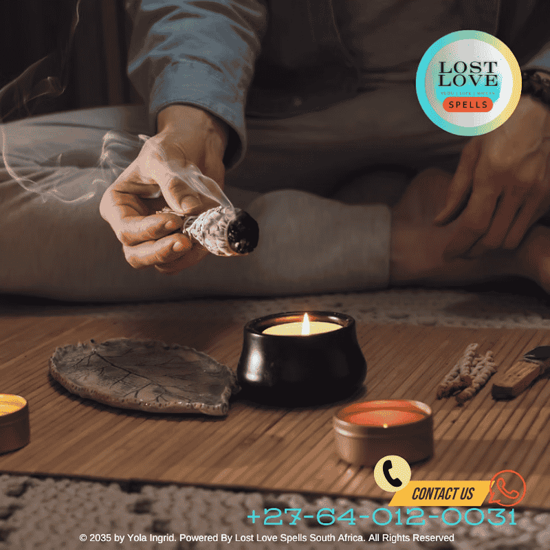 Visualization and meditation techniques being used to focus intention in a love spell.