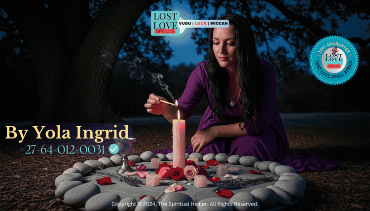 Woman lighting a pink candle during a moon ritual to reinforce love spell energy.