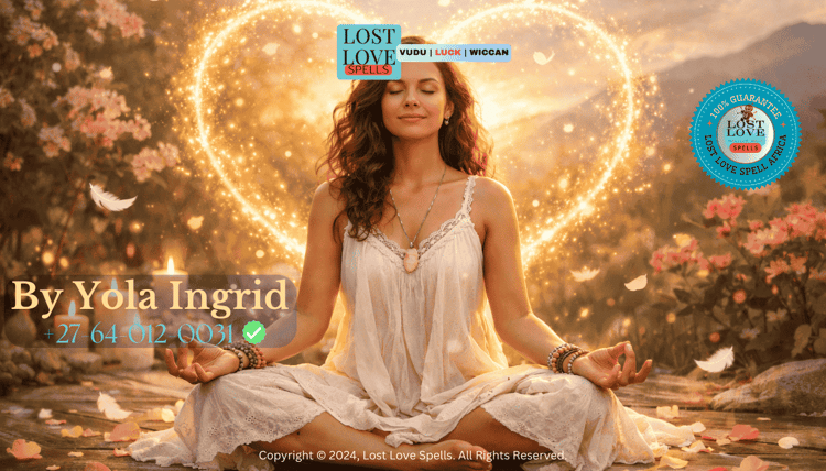 Woman meditating peacefully after spiritual growth and emotional healing through love lessons. (1)